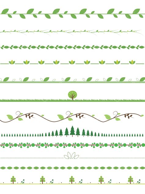 Lace Divider Vector PNG Images, Green Aesthetic Plant Leaf Pattern Lace Dividing Line Material ...