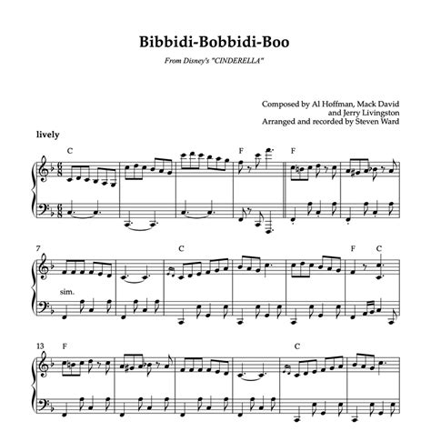 Bibbidi-Bobbidi-Boo (Skips) | from Disney's "Cinderella" | Piano Sheet Music for Children's ...