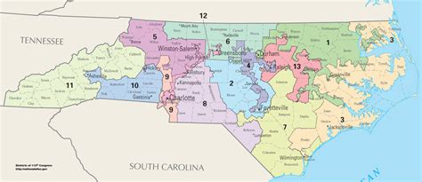 Gerrymandering: North Carolina congressional districts (current ...