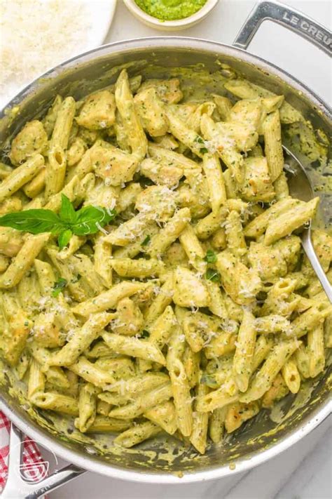 Creamy Chicken Pesto Pasta - Little Sunny Kitchen