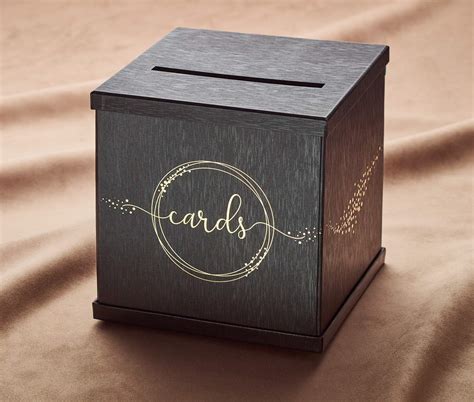 Black Gift Card Box With Gold Foil Print (10″ X 10″)