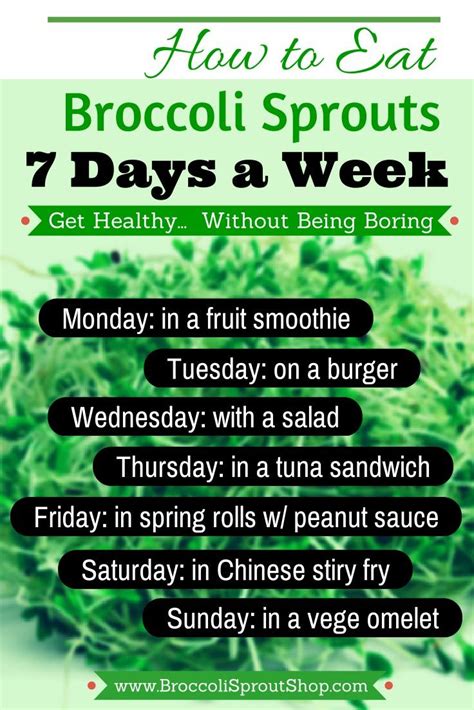 How to Eat Broccoli Sprouts 7 Days a Week Who'd a thought - if you want to eat healthy, you do ...