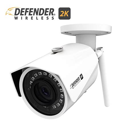 Defender 2K (4MP) Wireless Wide Angle Night Vision IP Security Camera in White with Remote ...