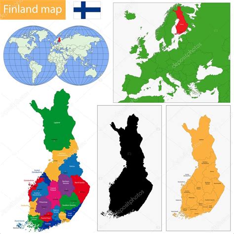 Finsko mapa — Stock Vektor © Volina #38624727