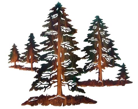 Multiple Pine Trees Laser Cut Metal Wall Art | My lovely