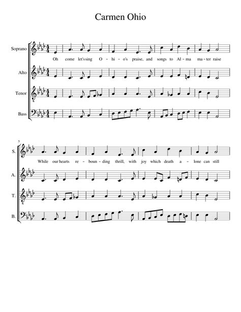 Carmen Ohio – OSU Carmen Ohio Sheet music for Soprano, Alto, Tenor ...