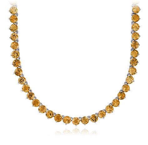 Round Citrine Necklace in Sterling Silver | Blue Nile