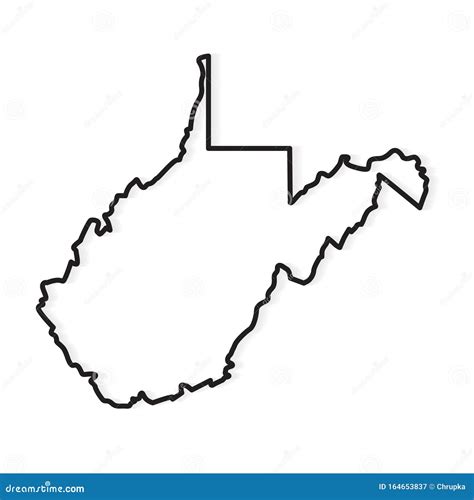 Black Outline of West Virginia Map Stock Vector - Illustration of ...