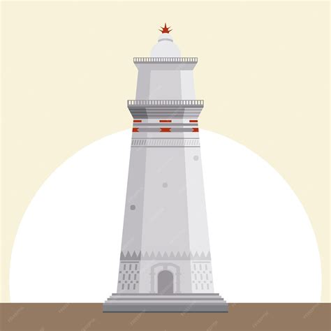 Premium Vector | Masjid agung mosque tower banten in indonesia vector illustration