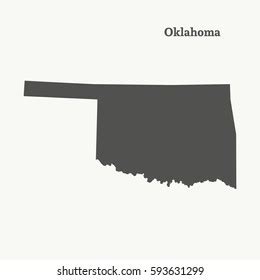 Outline Map Oklahoma Isolated Vector Illustration Stock Vector (Royalty ...