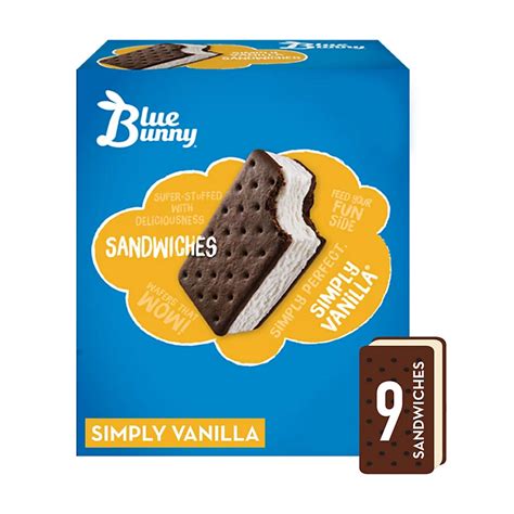 Blue Bunny Simply Vanilla Ice Cream Sandwiches - Shop Ice Cream ...