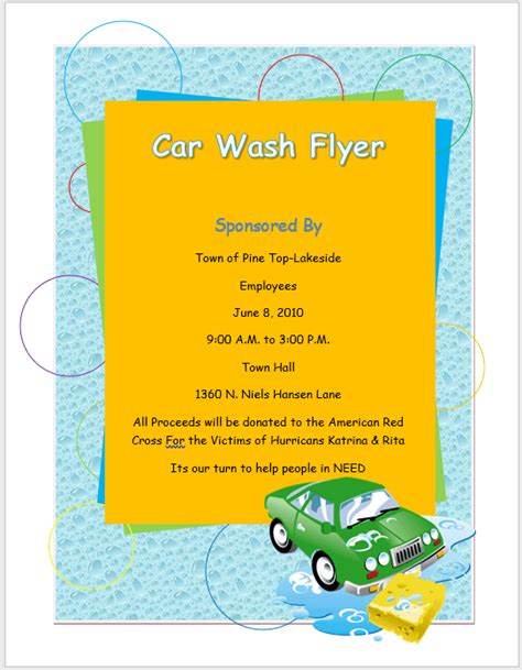 Car Wash Flyer Template - Word Templates for Free Download