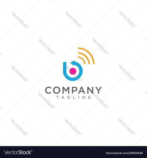 Letter b tech logo design Royalty Free Vector Image