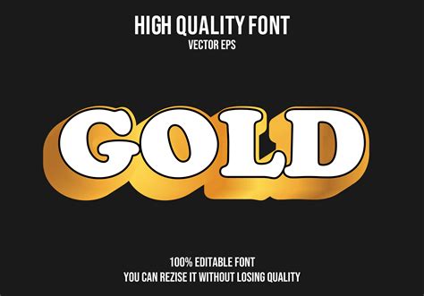 Gold Vector Text Effect Fully Editable Graphic by kazim.abbas1996 ...