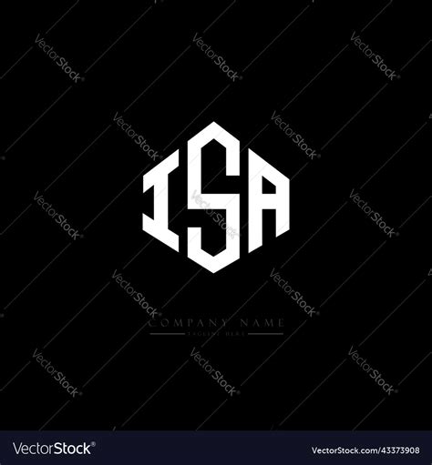 Isa letter logo design with polygon shape Vector Image