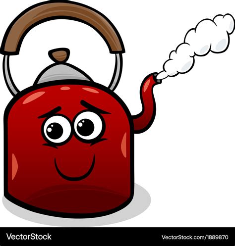 Kettle and steam cartoon Royalty Free Vector Image