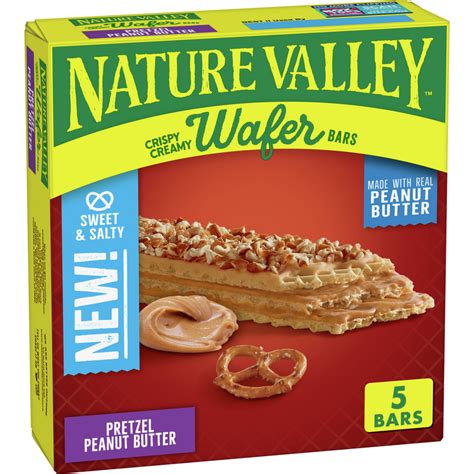 Nature Valley Wafer Bars, Pretzel Peanut Butter, 5 Bars - Walmart.com ...