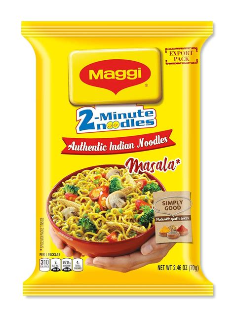 Buy Maggi Masala 2-Minute Noodles India Snack - Largest Pack 2.46 Ounce Pack of 12 Online at ...