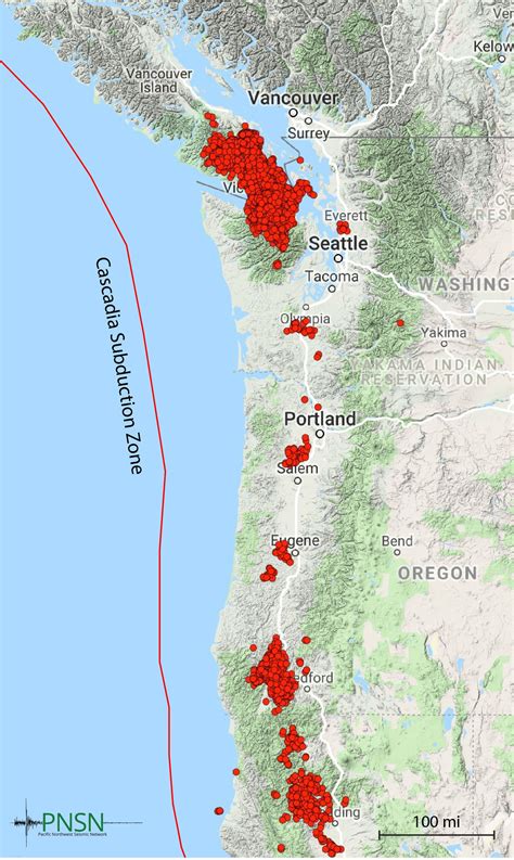 Pacific Northwest Earthquake Fault Lines