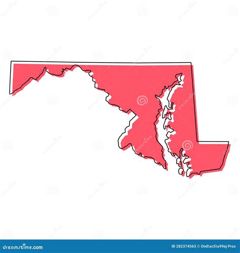 Maryland Map Shape, United States of America. Flat Concept Icon Symbol ...