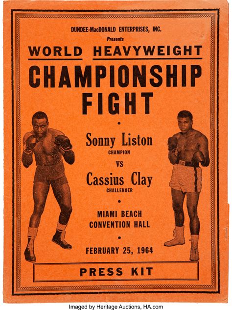 1964 Cassius Clay (Muhammad Ali) vs. Sonny Liston I Press Kit with | Lot #51496 | Heritage Auctions