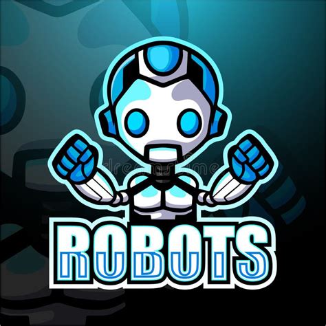 Robot Mascot Esport Logo Design Stock Vector - Illustration of android ...