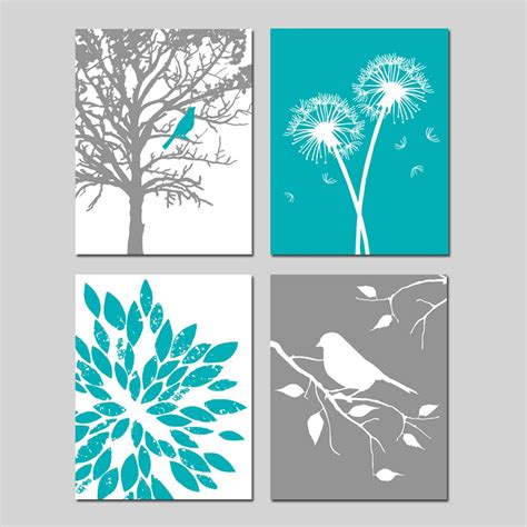 Guest Bedroom Wall Art Guest Bedroom Decor Turquoise Guest Bedroom Art Turquoise Wall Art Birds ...