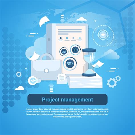 Premium Vector | Project management business template web banner