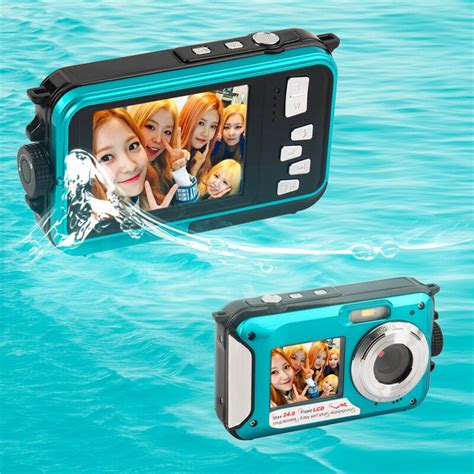 Camer Digital Camera 2.7inch TFT Double Dual Screen Camera Waterproof 24MP 16x Digital Zoom ...