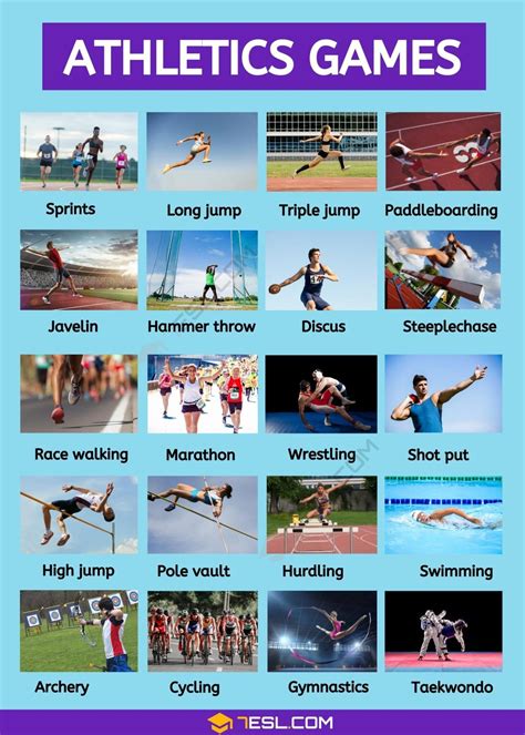 25 Athletics Games in English and Fun Facts about Them • 7ESL | What is athletics, Athlete, Fun ...