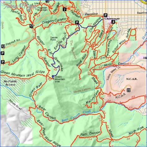 Boulder Hiking Map - ToursMaps.com