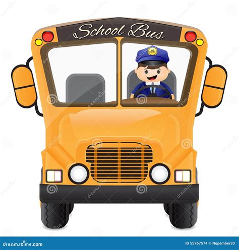 Bus Driver Driving His Bus Stock Vector - Image: 55767574