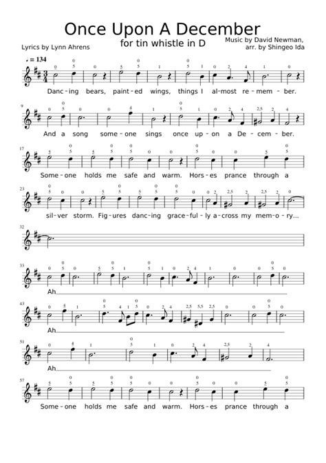 Once Upon A December Sheet music for Flute (Solo) | Musescore.com