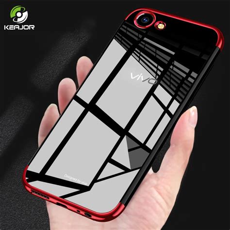 Y81 Case For Vivo Y81 case Soft TPU Silicone Cover Clear Transparent Plating Bumper Protective ...