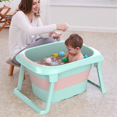 3-in-1 Baby Bath Tub Portable Toddler Collapsible Bathtub Infant Shower ...