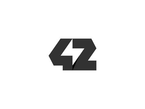 42 | ⚡️ | Logo design negative space, Simple logo design, Logo number