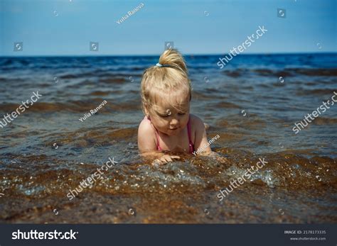 Little Girl Lying Sea Waves Image Stock Photo 2178173335 | Shutterstock