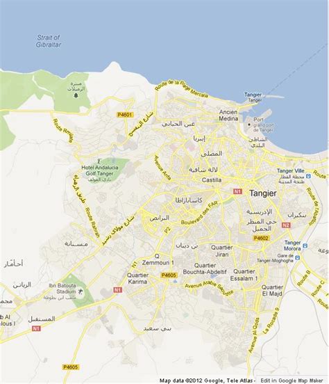 Map of Tangier Morocco