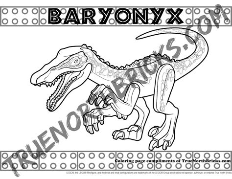 Baryonyx Coloring Page Inspired by LEGO - True North Bricks | Coloring pages, Lego coloring ...