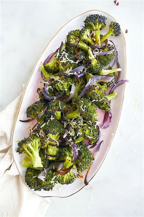 Simple Charred Broccoli and Red Onion - It's a Veg World After All®