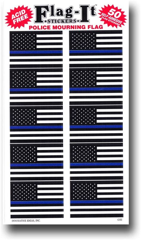 Amazon.com: Thin Blue Line (USA) - Police Support Stickers (50 Pack)