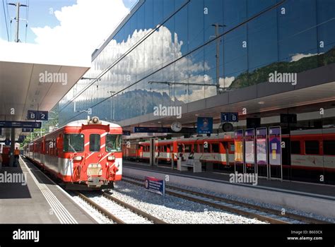 Visp train station, Switzerland Stock Photo - Alamy