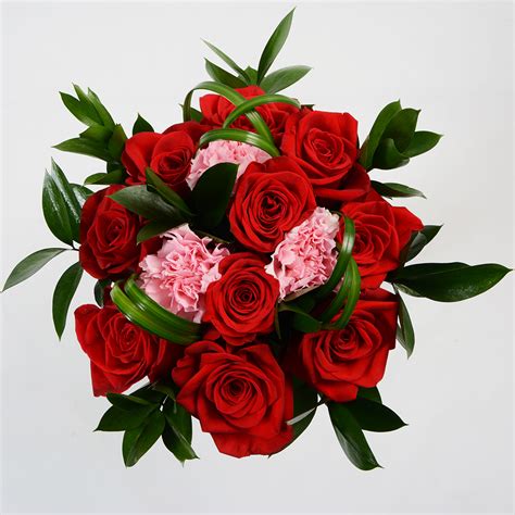 Ten Red Roses & Carnations | Multiflora