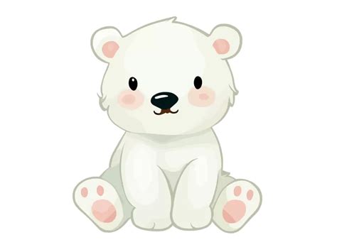 Cute Polar Bear Clipart Vector PNG vector in SVG, PDF, AI, CDR format