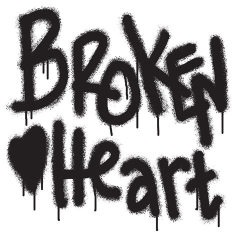 graffiti broken heart text sprayed in black over white. 21919705 Vector Art at Vecteezy