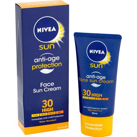 Nivea Sun Anti-Age Protection Face Sun Cream SPF 30 High 50ml | Wilko