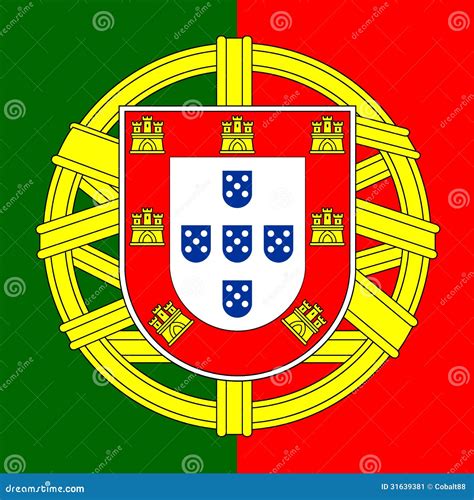 Portugal coat of arms stock vector. Illustration of detailed - 31639381