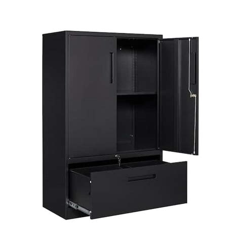 Mlezan Metal Storage Cabinet 2 Doors and 1 Drawer 51.18"H x 31.5"W x 15 ...