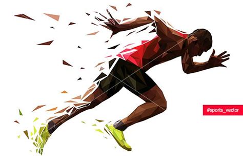 runner athlete sprint start explosive run vector illustration | Athlete ...