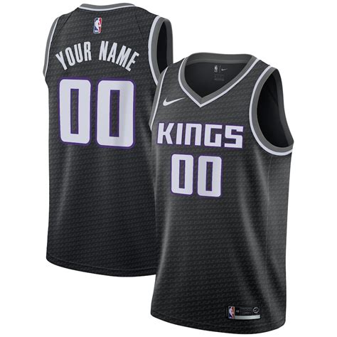 Men's Nike Black Sacramento Kings Swingman Custom Jersey - Statement ...